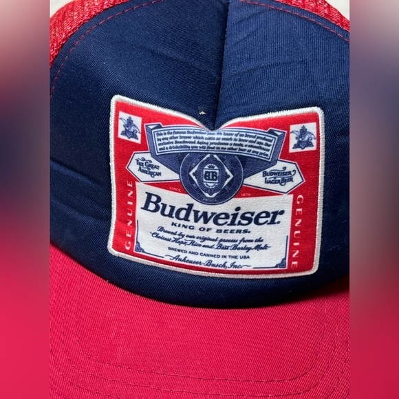 Official Classic Budweiser Vintage One Size Fits Most Trucker Hat Cap - Picture 4 of 9